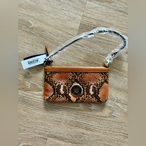 Dooney & Burke Women's Slim Wristlet ORNA Orange Snakeskin NEW W TAG